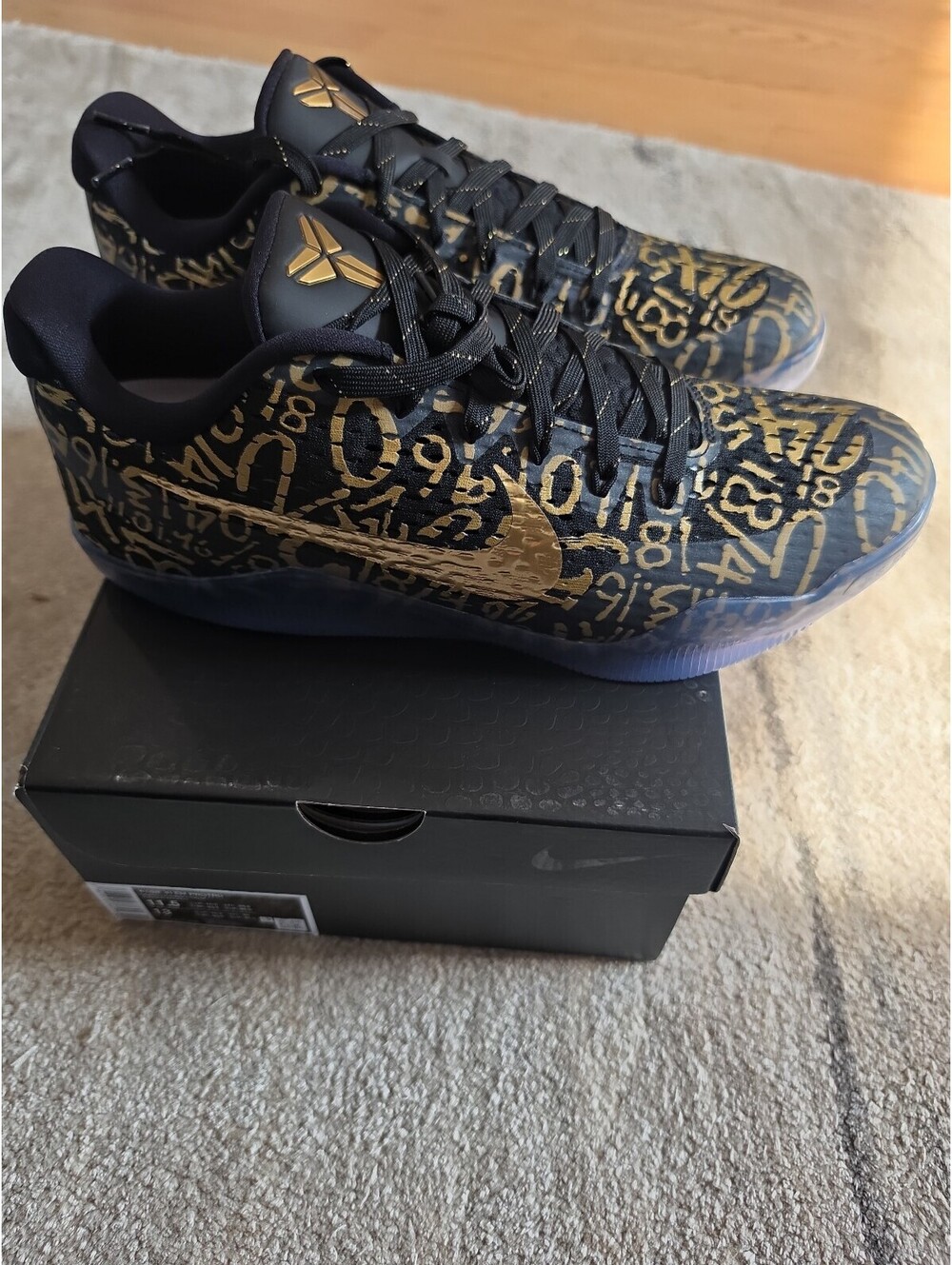 Nike Kobe 11 Elite Low 'Mambacurial' Black and Gold Graffiti
